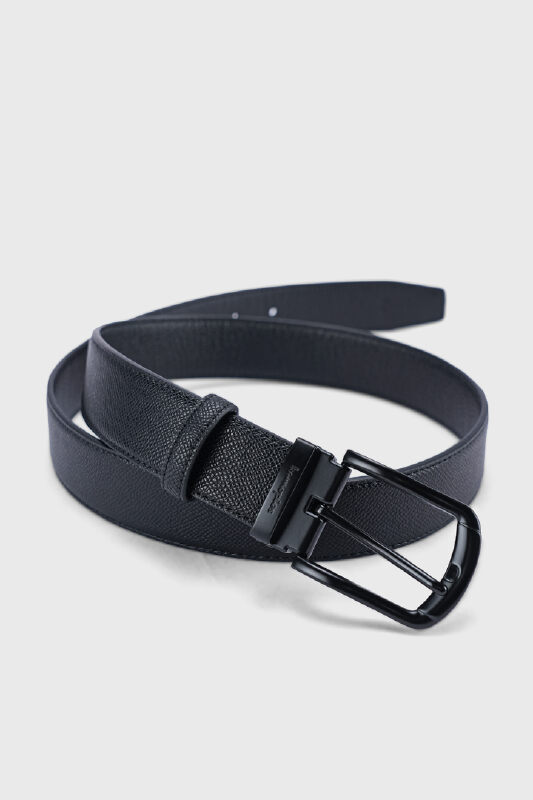 MEN'S BLACK MINIMAL BELT